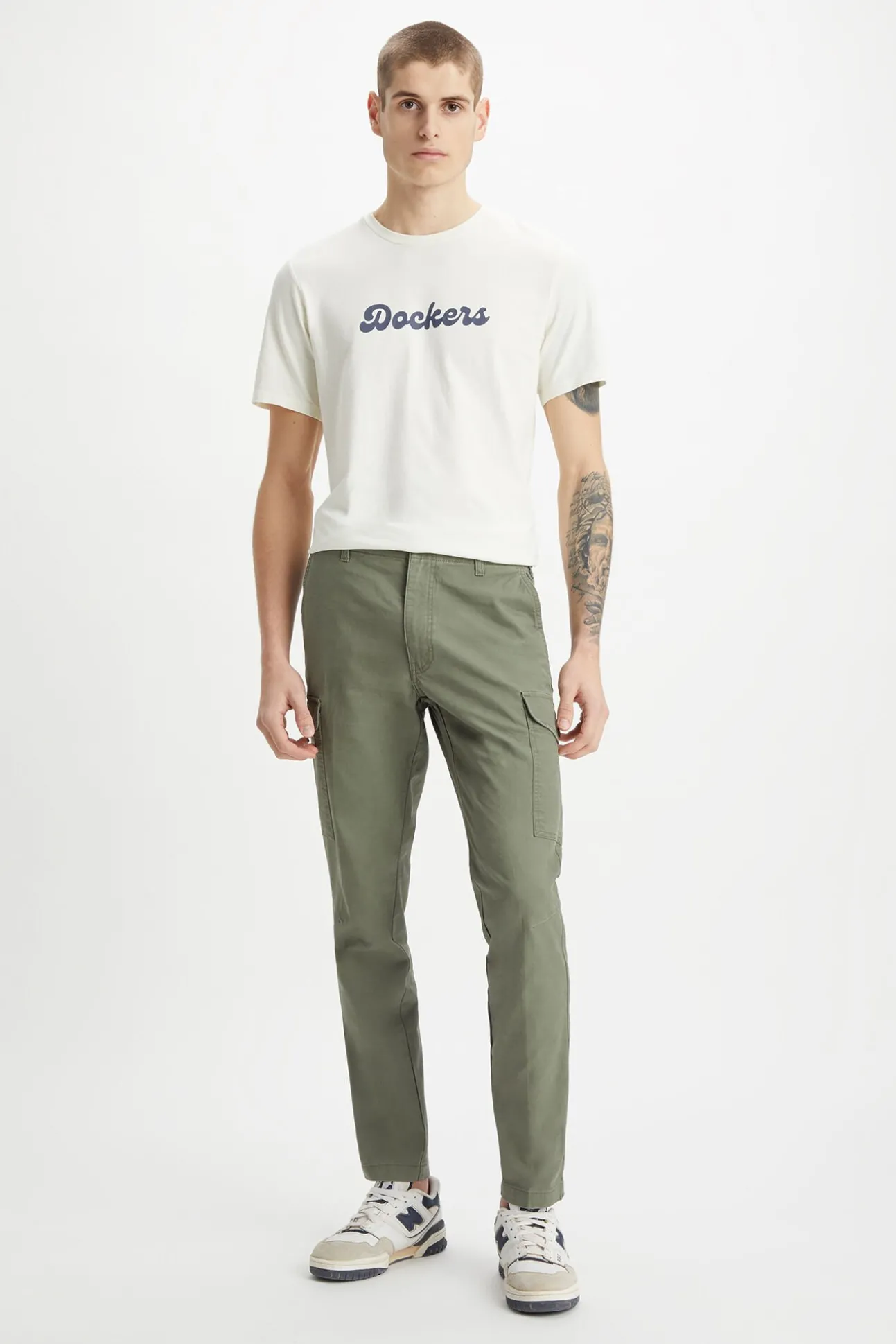 Calça cargo para homem slim cônica
