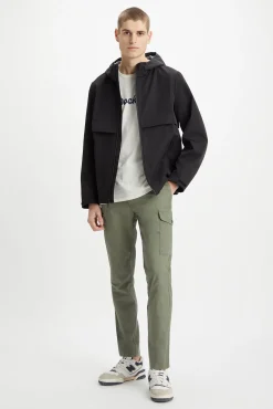 Calça cargo para homem slim cônica