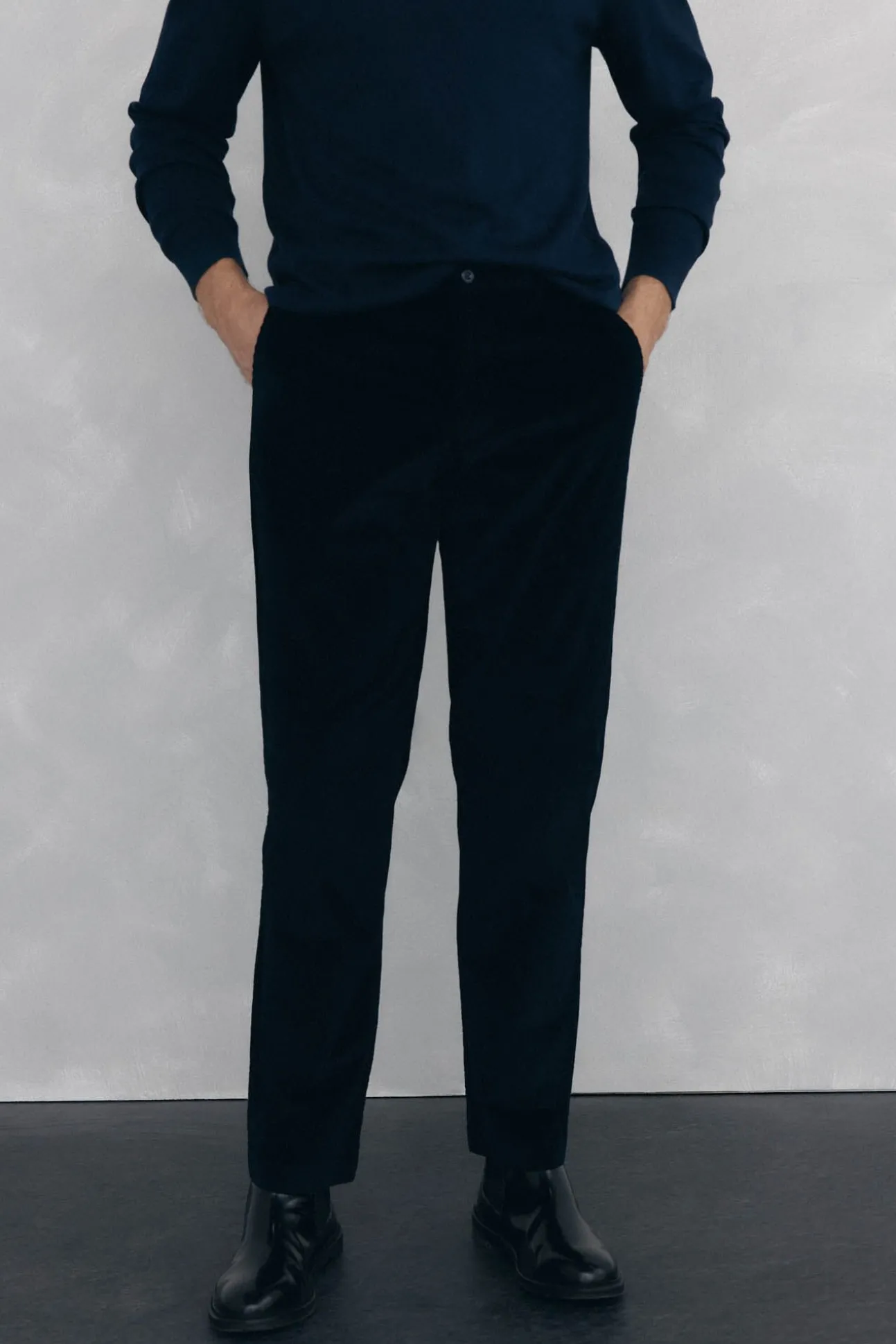 Calça Chino de veludo grossa de regular fit