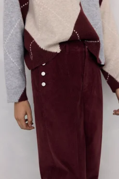 Calça clássica de veludo veludo slim