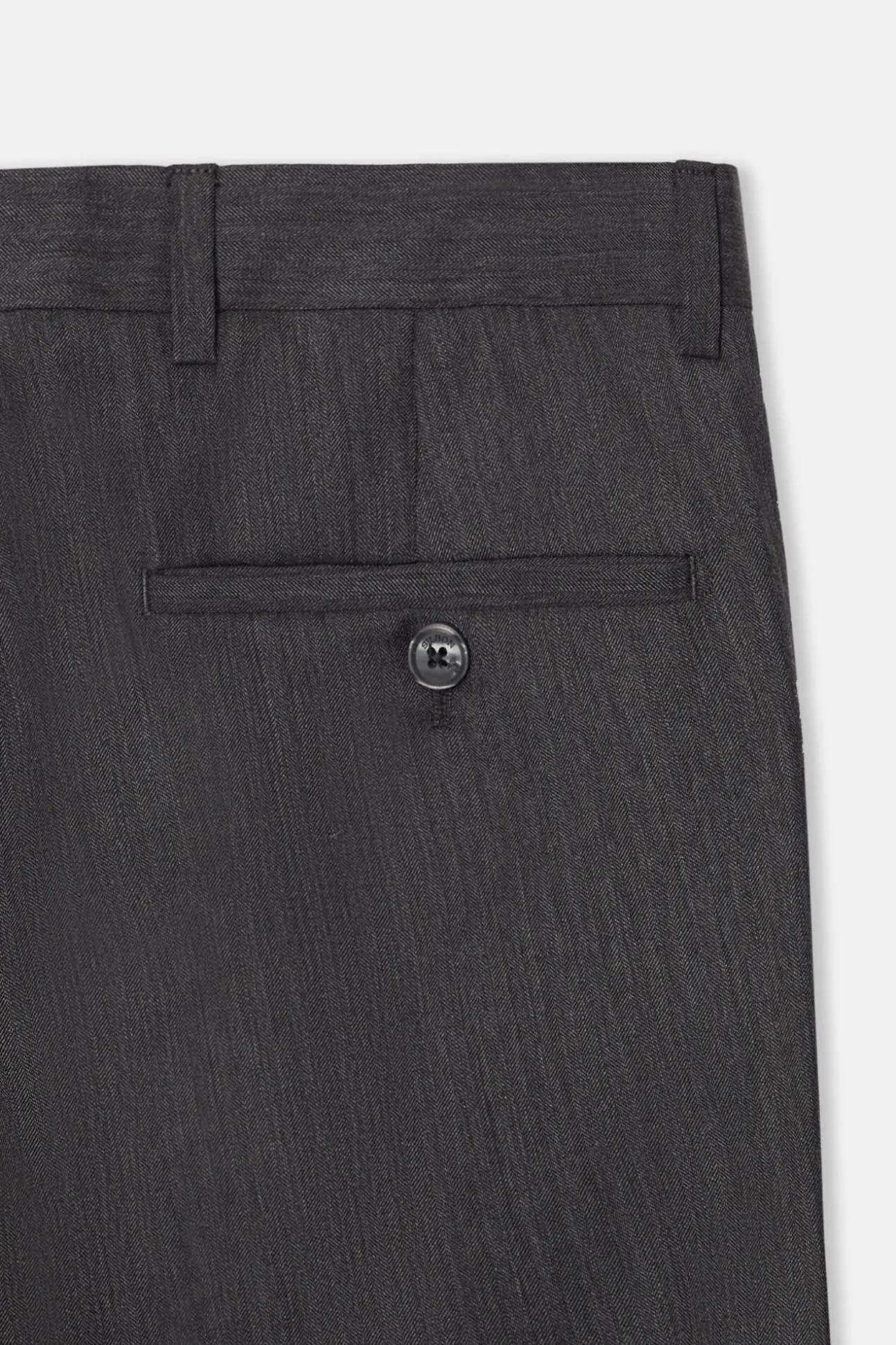Calça clássicas de terno em espinha de espiga