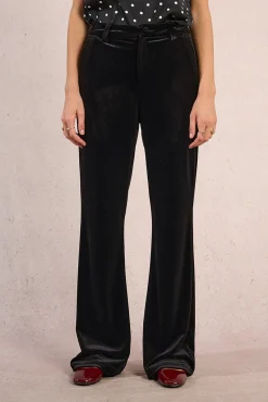 Calça comprida com efeito veludo