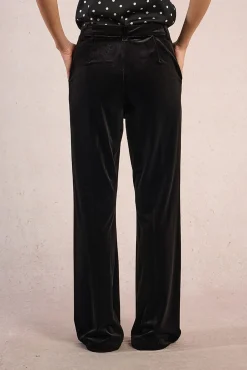 Calça comprida com efeito veludo