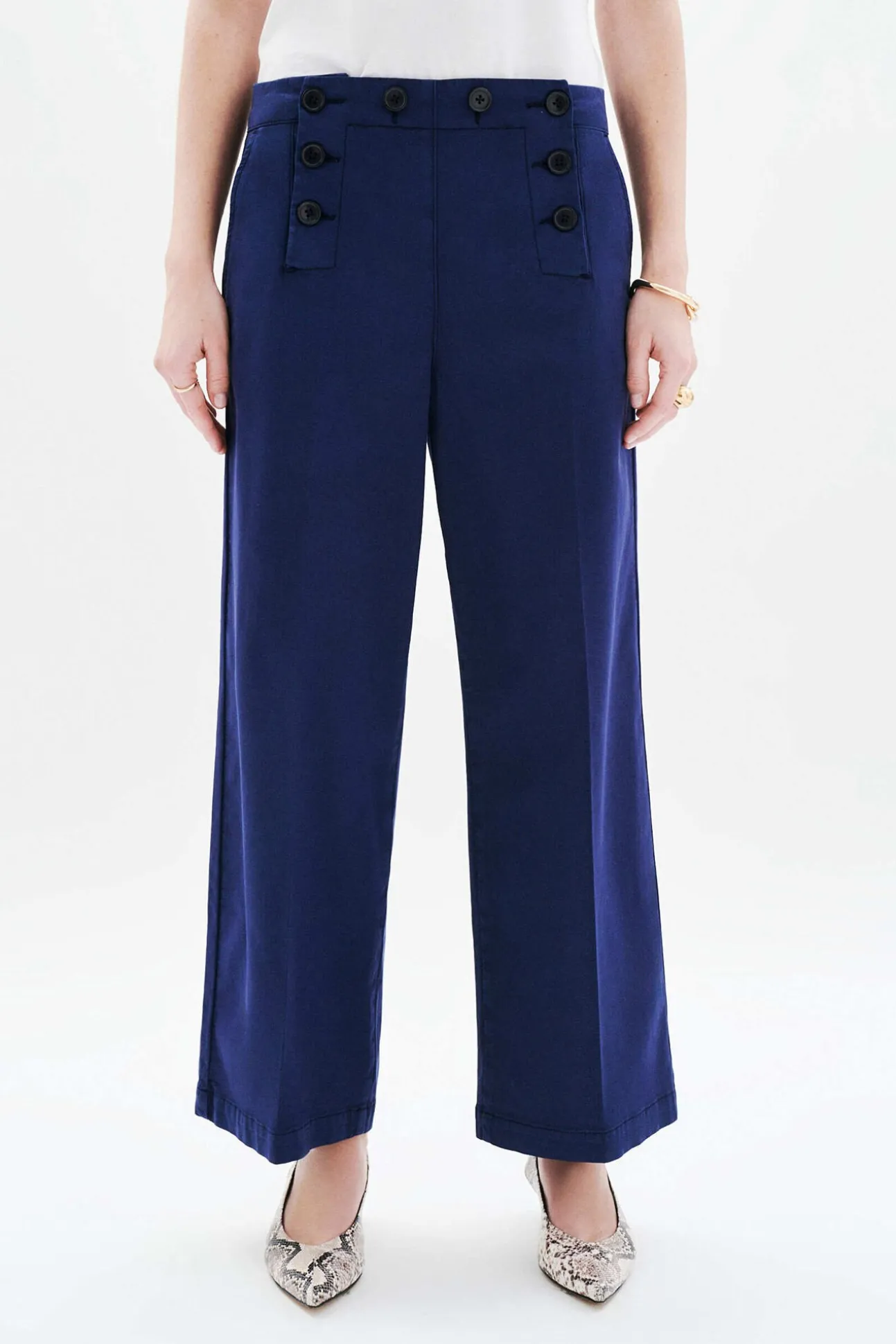 Calça de fato com botões