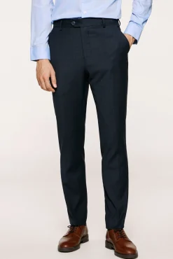 Calça de terno xadrez slim fit