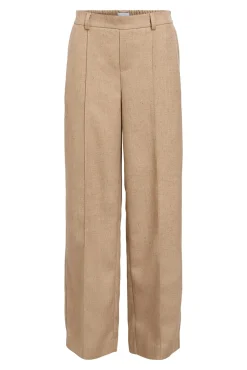 Calça de tweed de pernas largas