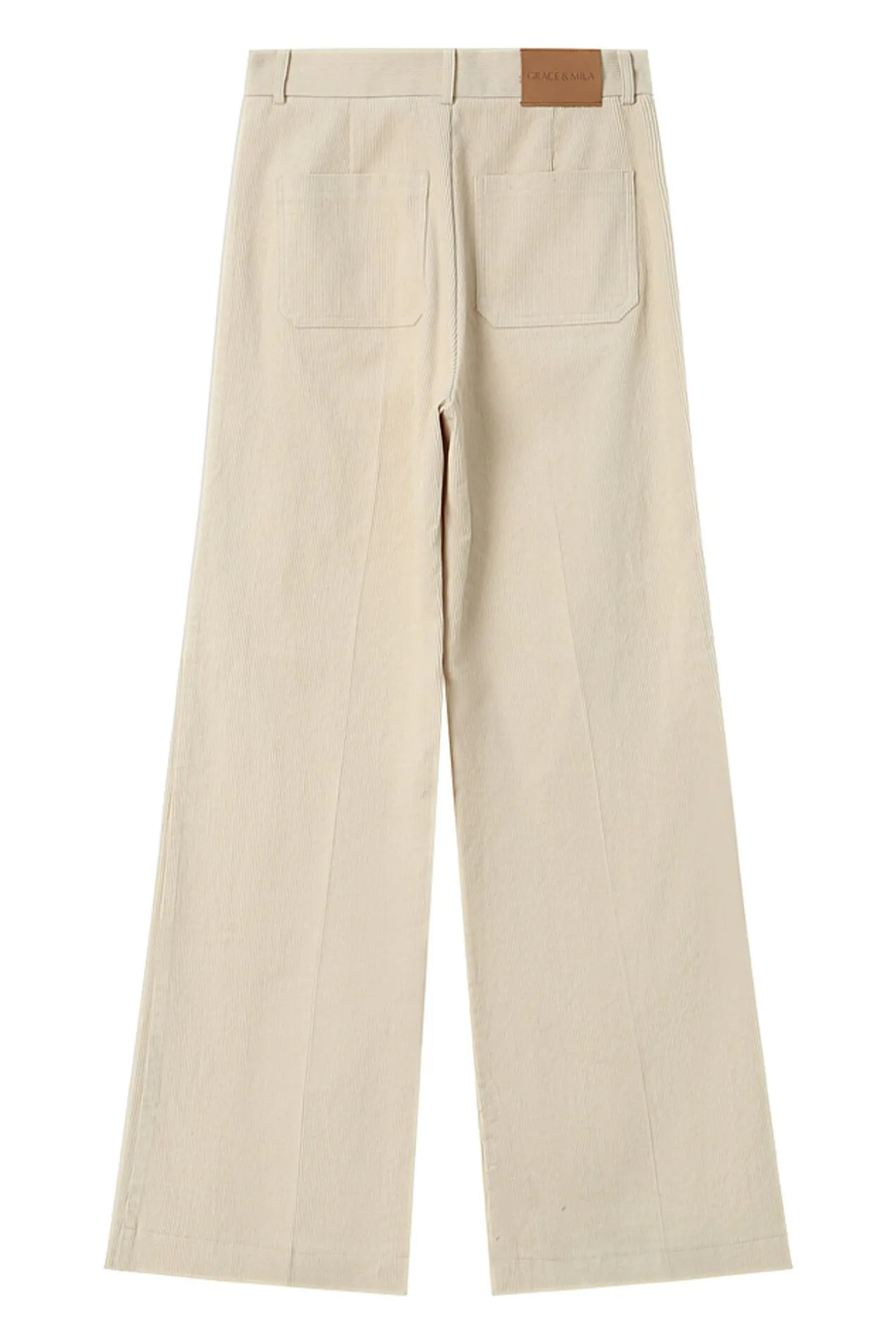 Calça de veludo cotelê com bolsos frontais