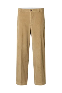Calça de veludo cotelê com caimento relaxado