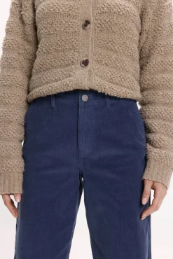 Calça de veludo cotelê de perna larga