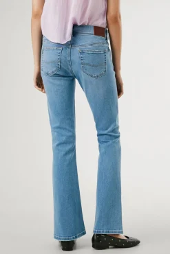 Calça denim flare de corte baixo Pimlico