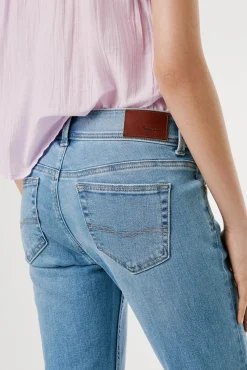 Calça denim flare de corte baixo Pimlico