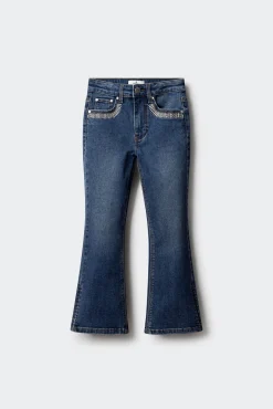 Calça denim flare para meninas