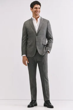 Calça estruturada cinza slim fit