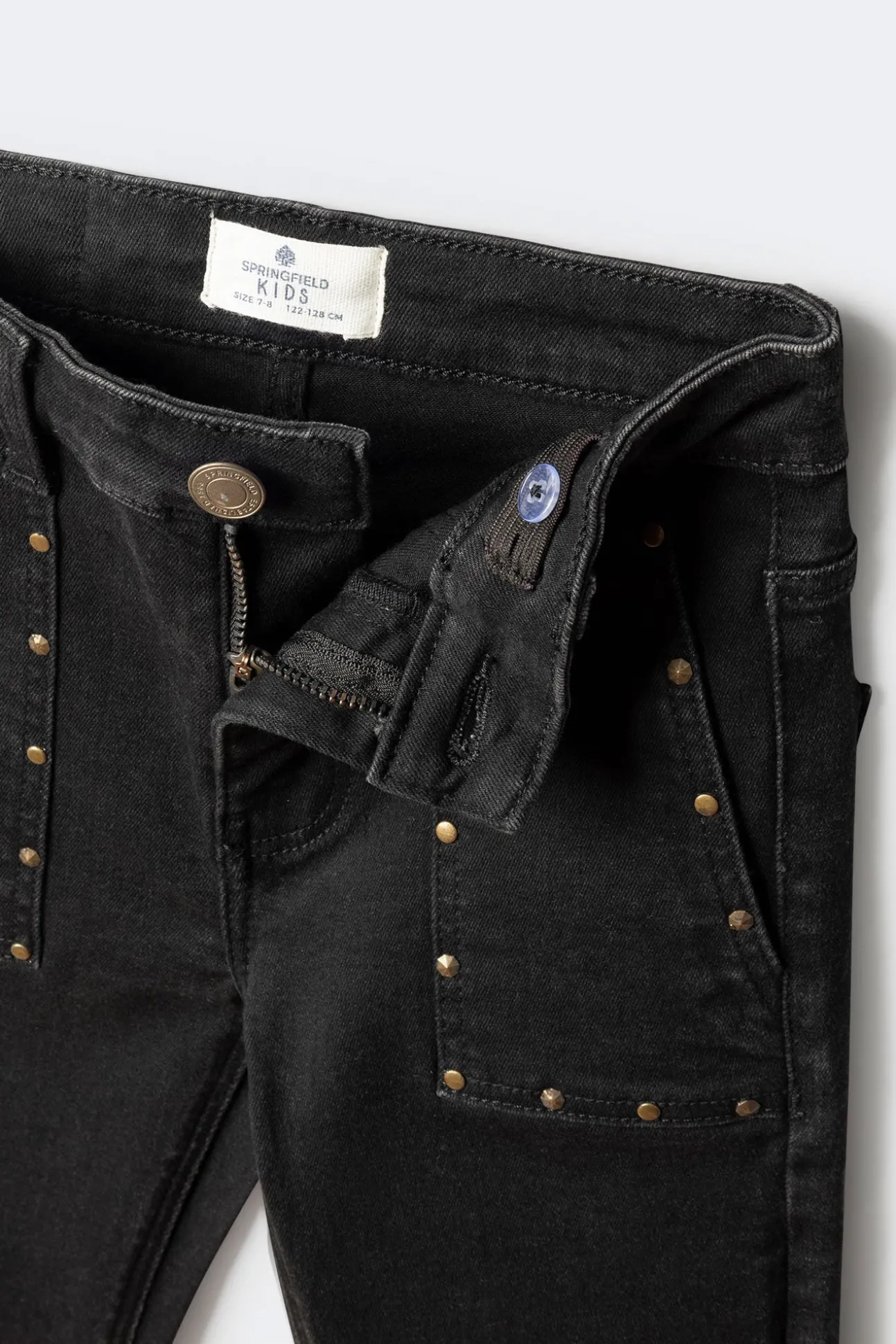 Calça flare com tachas para meninas