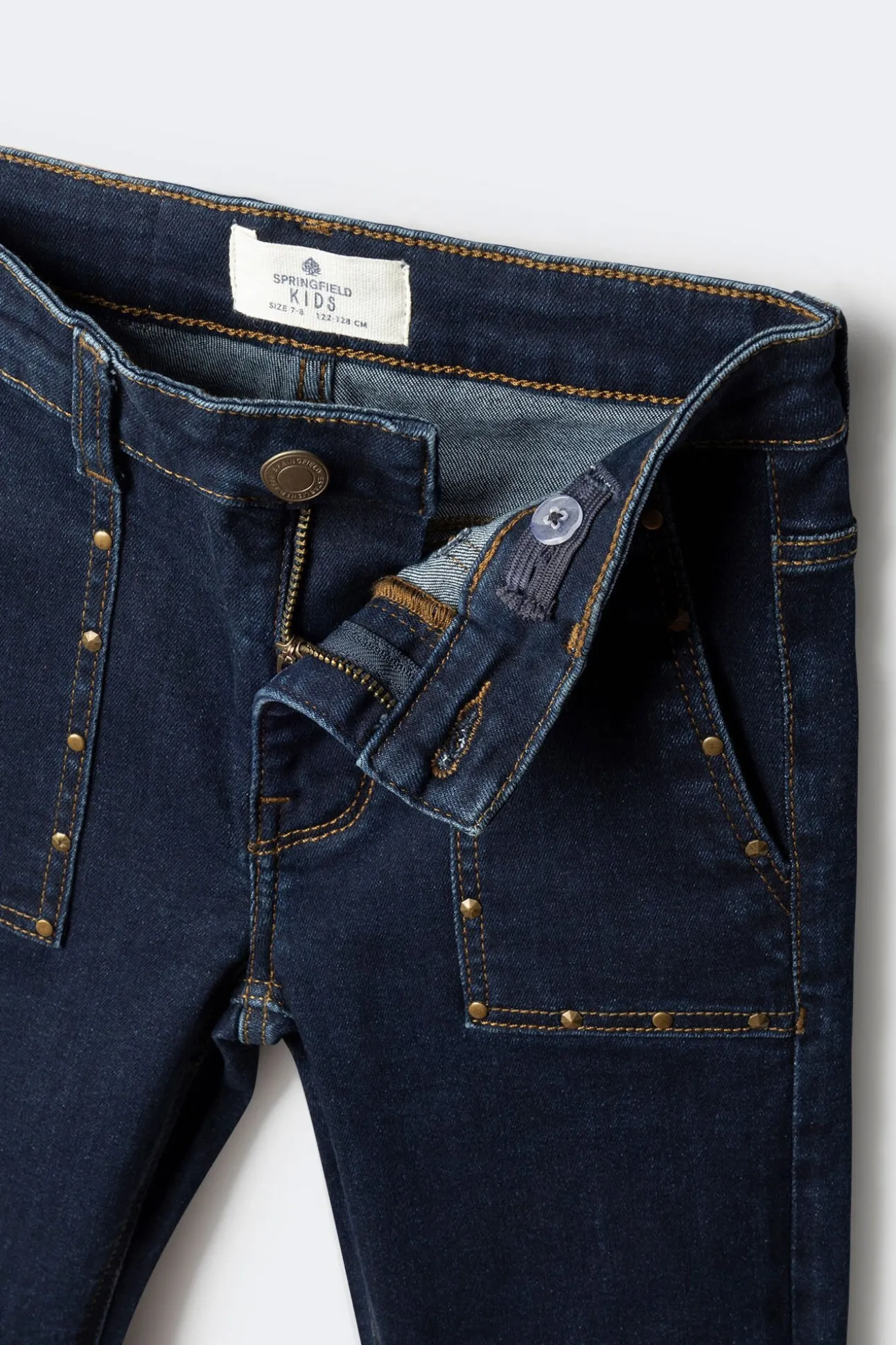 Calça flare com tachas para meninas