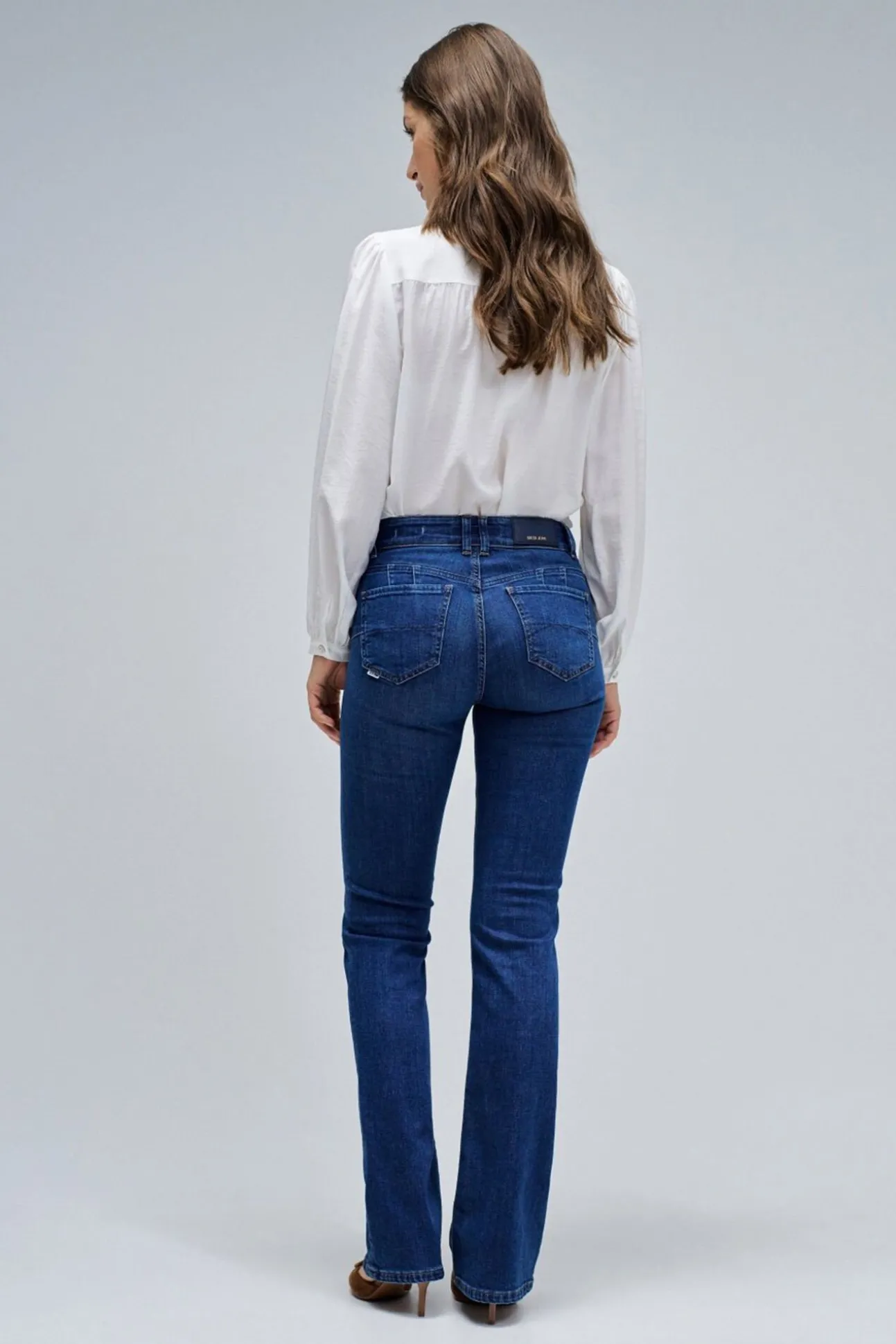 Calça jeans bootcut push up Destiny