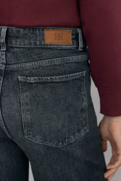 Calça jeans básica de perna larga