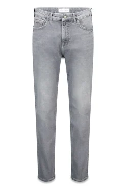 Calça jeans cinza slim fit com lavagem média