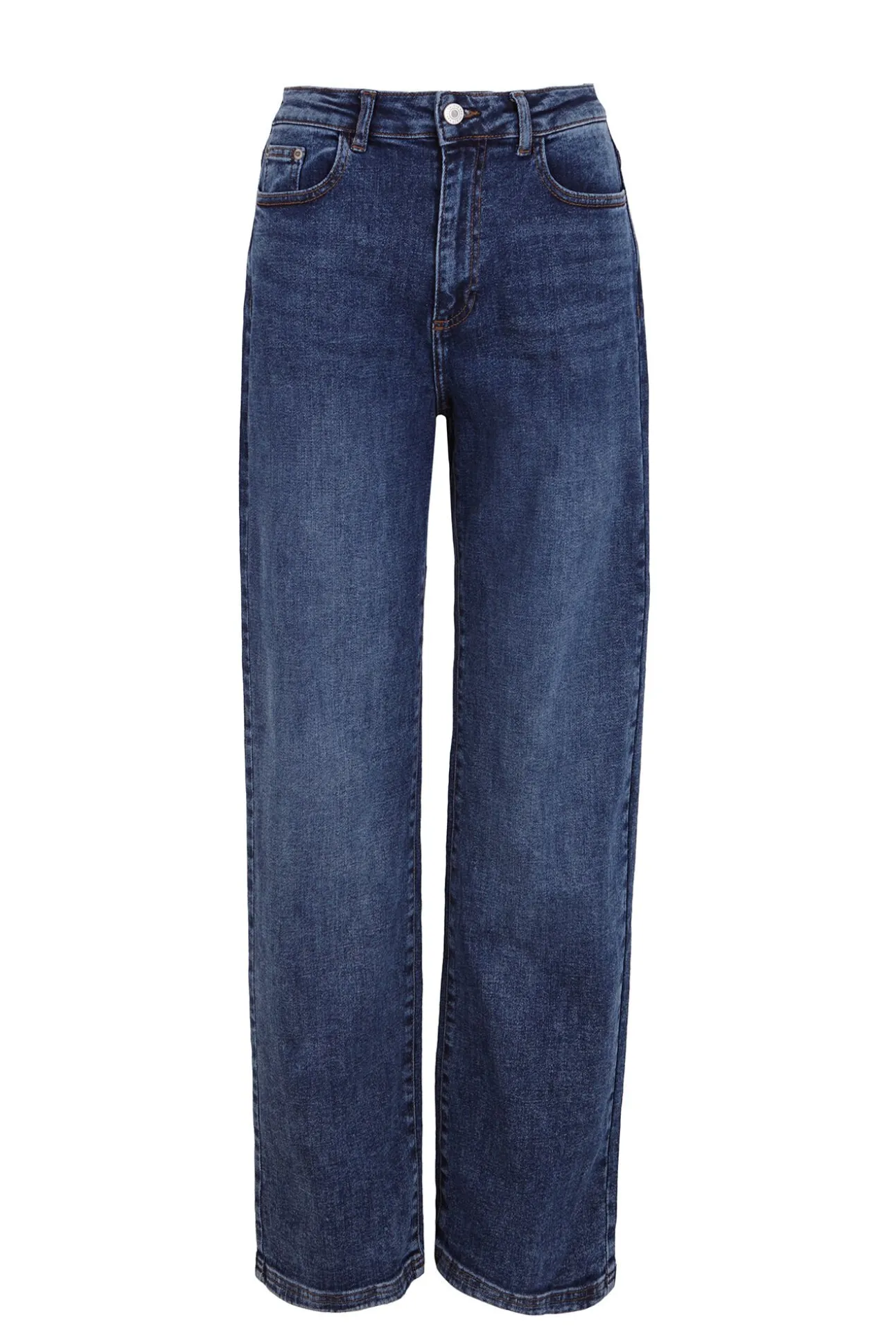 Calça jeans com abertura baixa