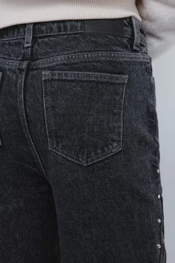 Calça jeans culotte com denim para menina