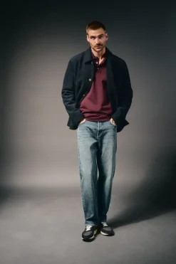 Calça jeans de corte reto