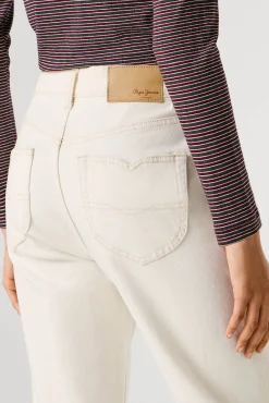 Calça jeans flare de corte alta