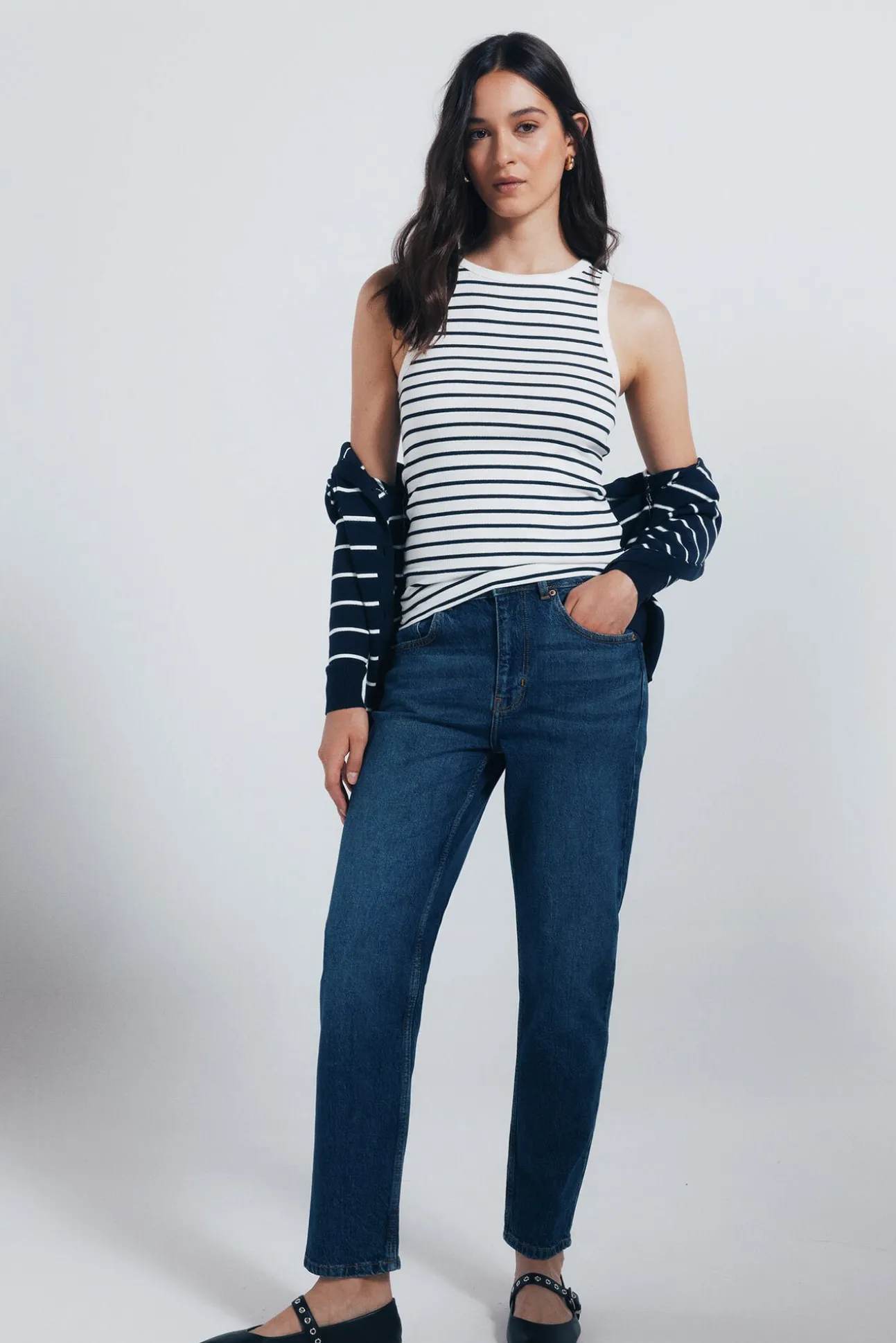 calça jeans mamãe