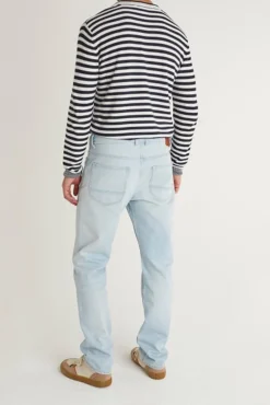 Calça jeans reta desbotada