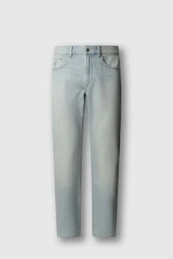 Calça jeans reta desbotada