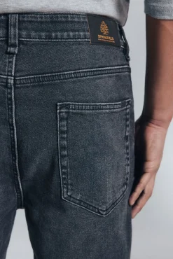 Calça jeans skinny cinza escuro
