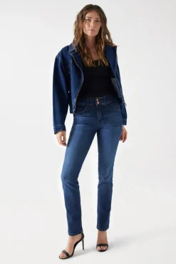 Calça jeans skinny com push-in secreto