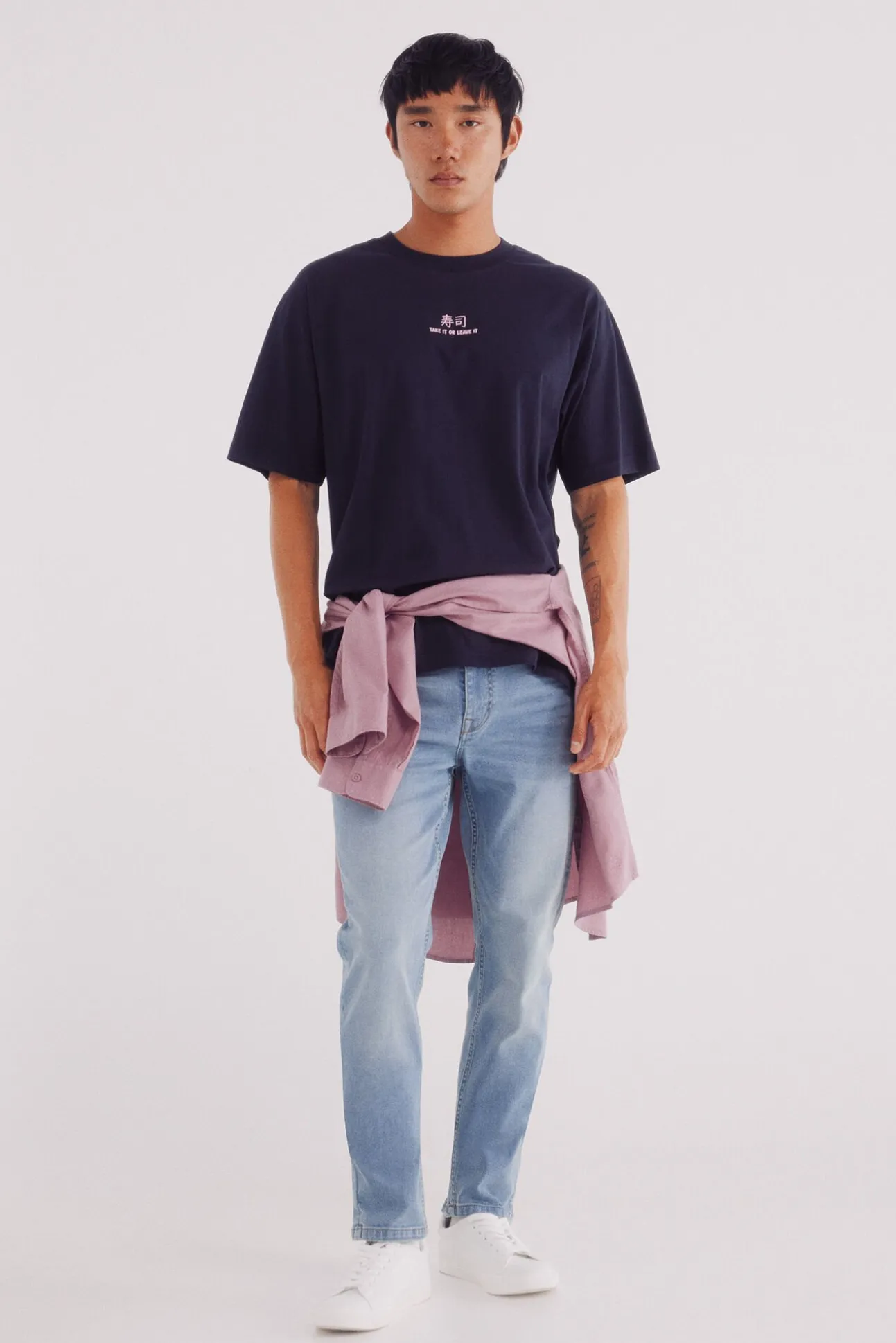 Calça jeans skinny fit tingida