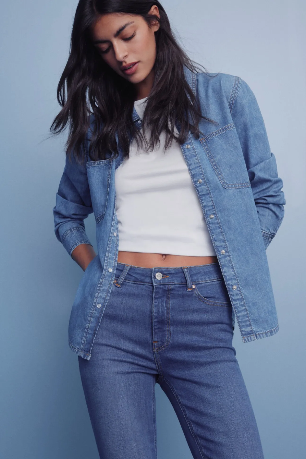 Calça jeans slim cropped