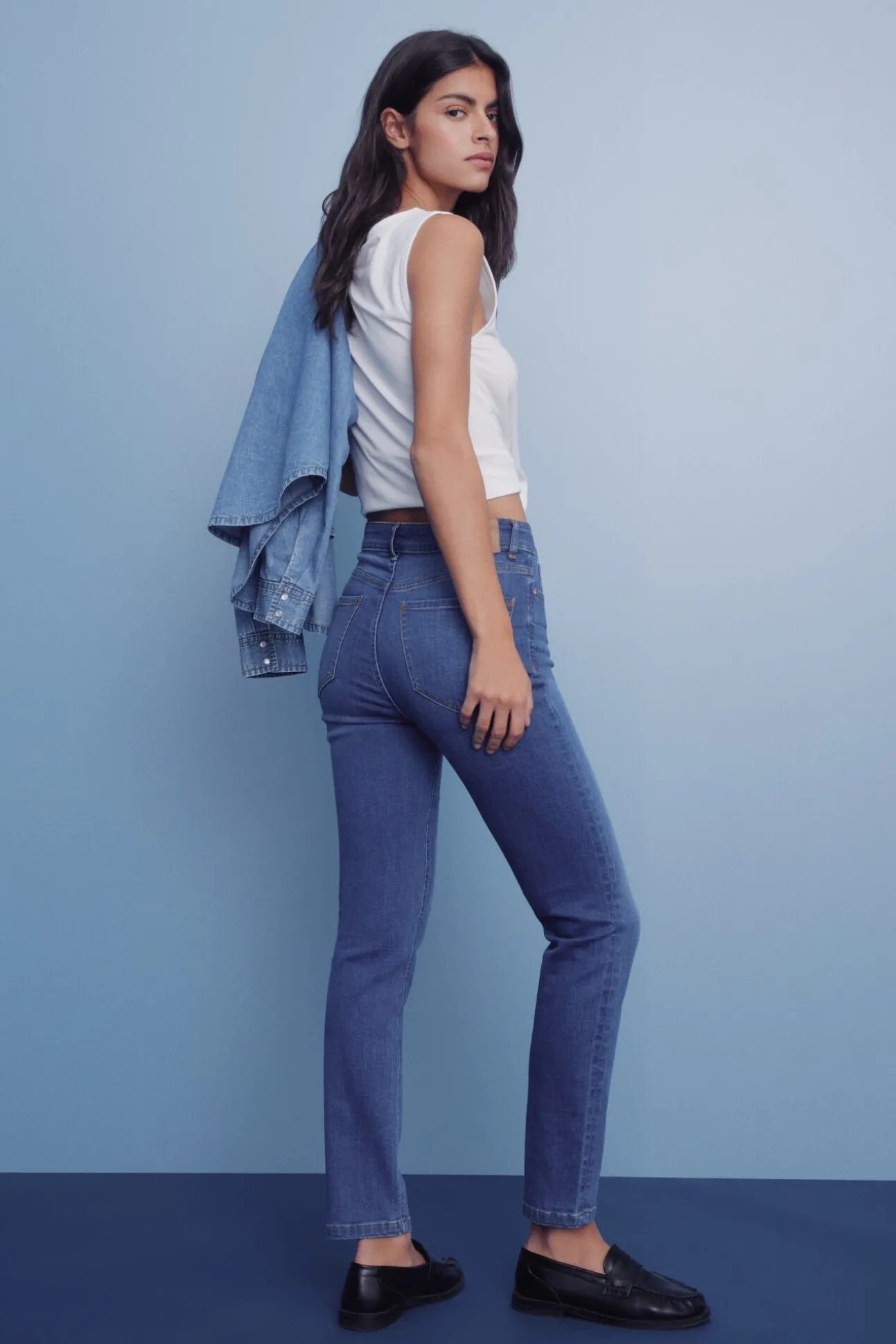 Calça jeans slim cropped