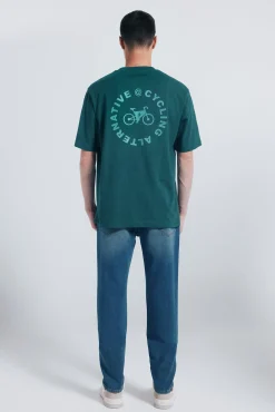 Calça jeans slim fit de malha denim