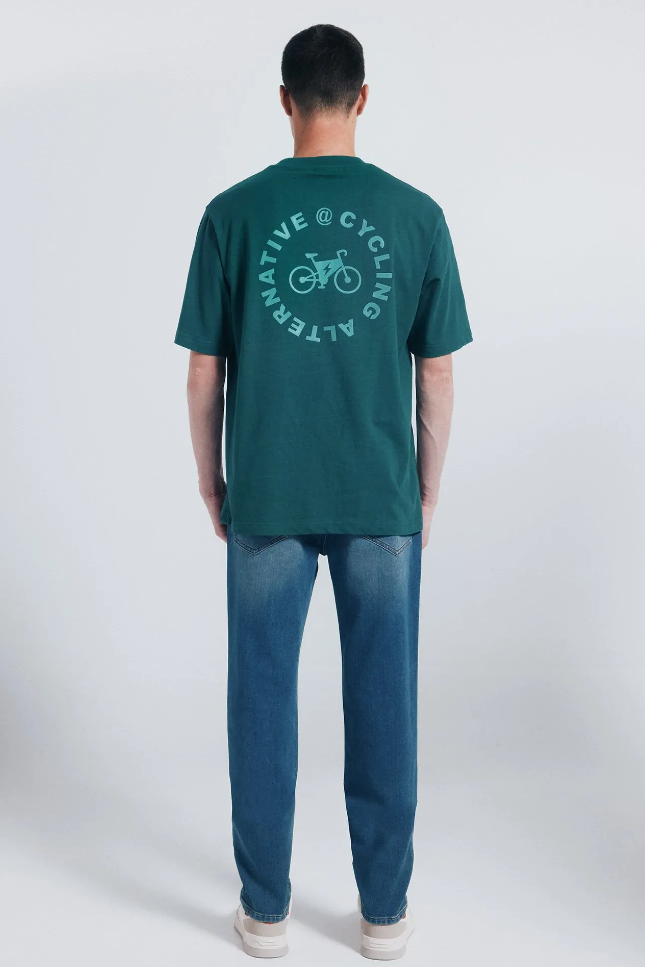 Calça jeans slim fit de malha denim