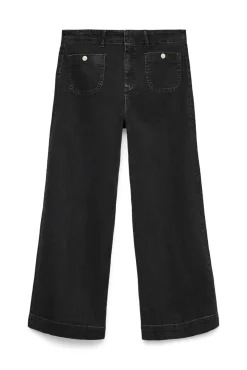 Calça jeans tamanho grande com bolsos frontais