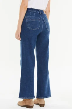 Calça largas com bolsos debrum