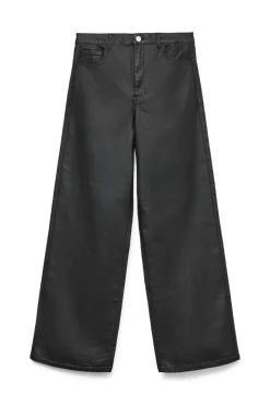 Calça largas com efeito couro