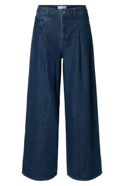 Calça plissado de algodão orgânico.
