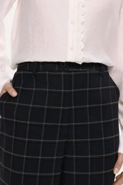Calça social xadrez com viscose