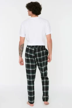 Calça unissex de corte regular com estampado xadrez multicolorida