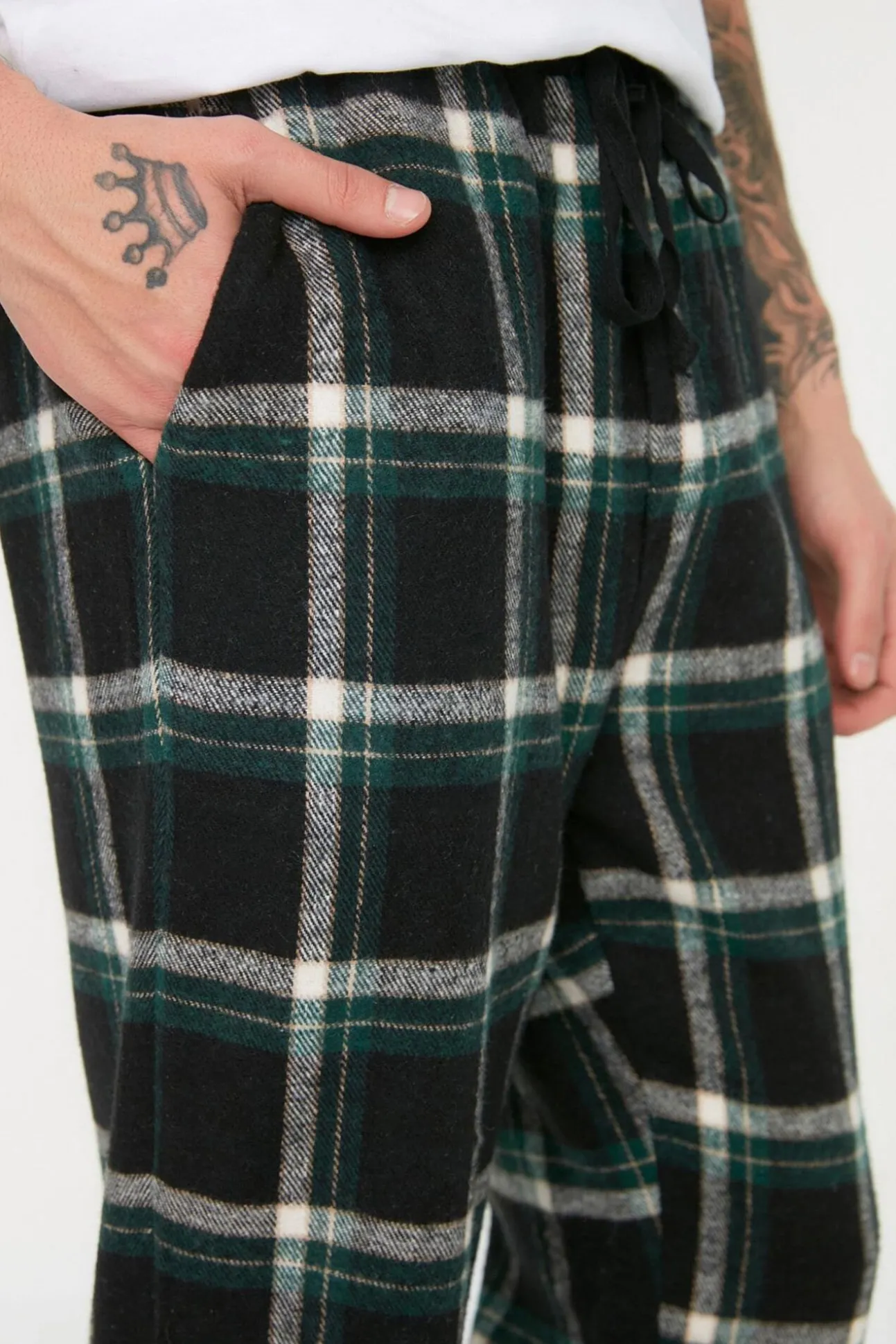Calça unissex de corte regular com estampado xadrez multicolorida