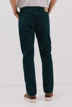 Calças 5 bolsos cor regular fit