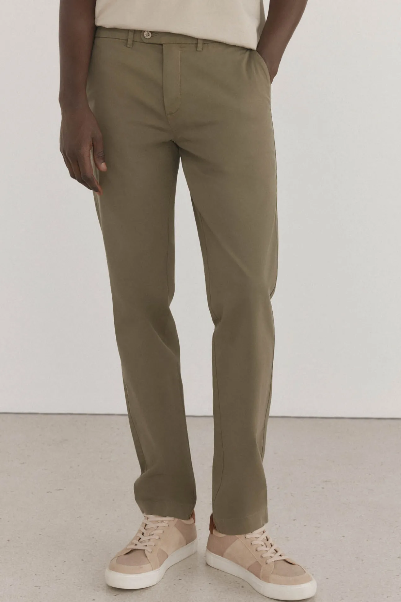 Calças calças chino leves e slim fit premium