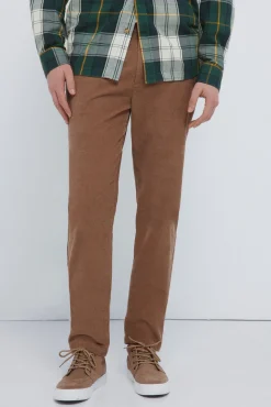 Calças chino slim fit de veludo cotelê micro