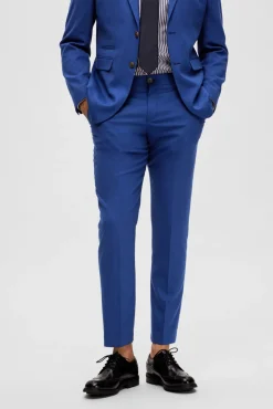 Calças de fato Slim Fit com lã