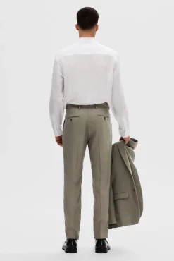 Calças de fato Slim Fit confecionadas com lã