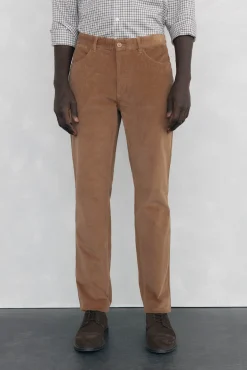 Calças de veludo slim fit com 5 bolsos