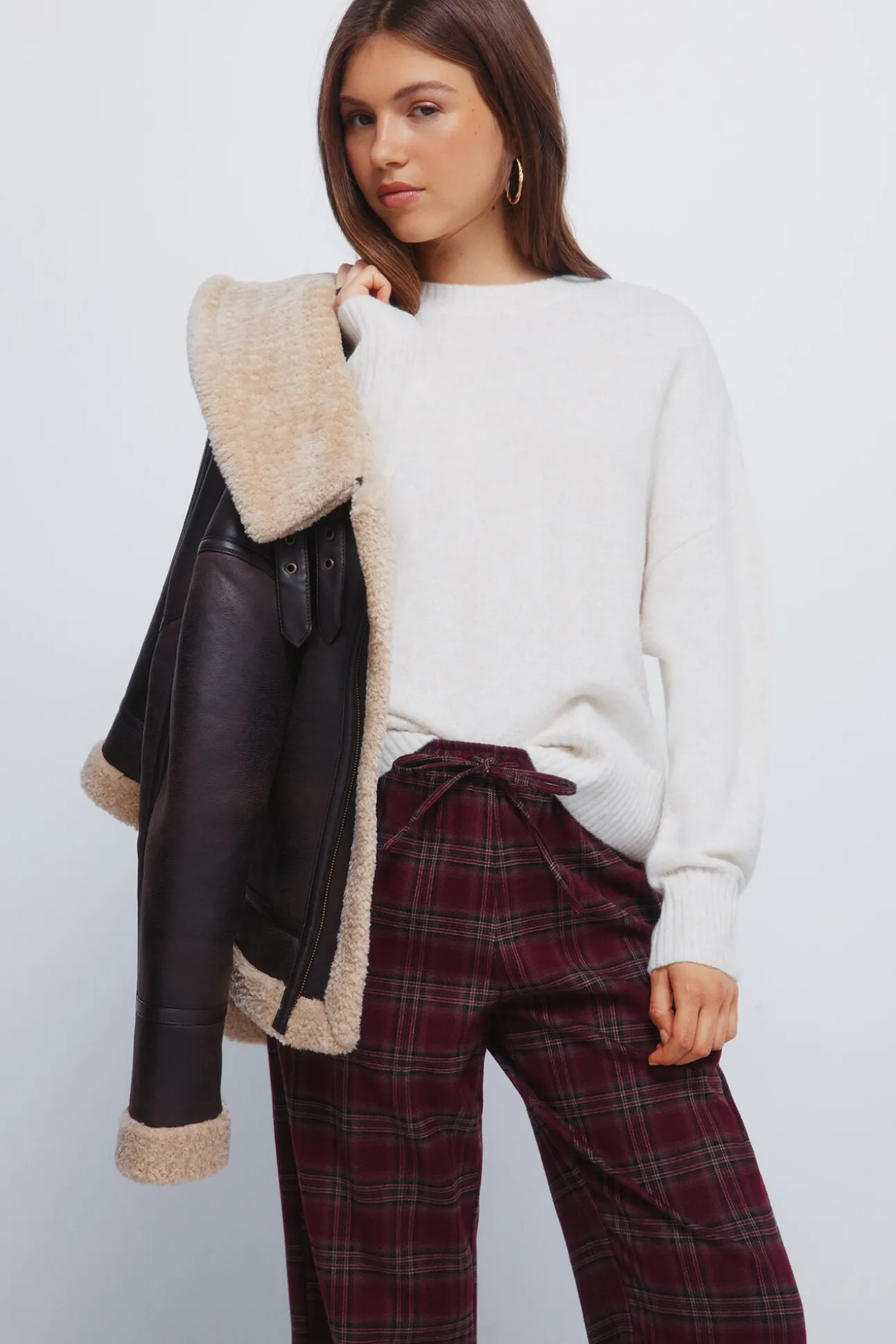 Calças jogger xadrez